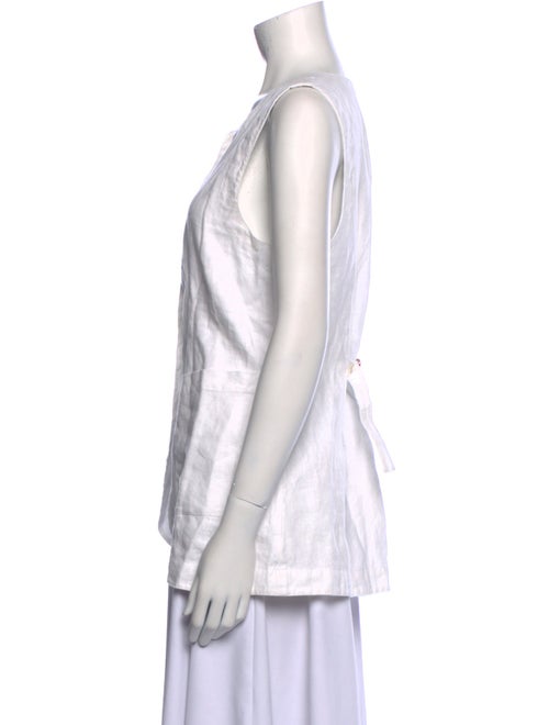 Posse Linen Square Neckline Button-Up Top