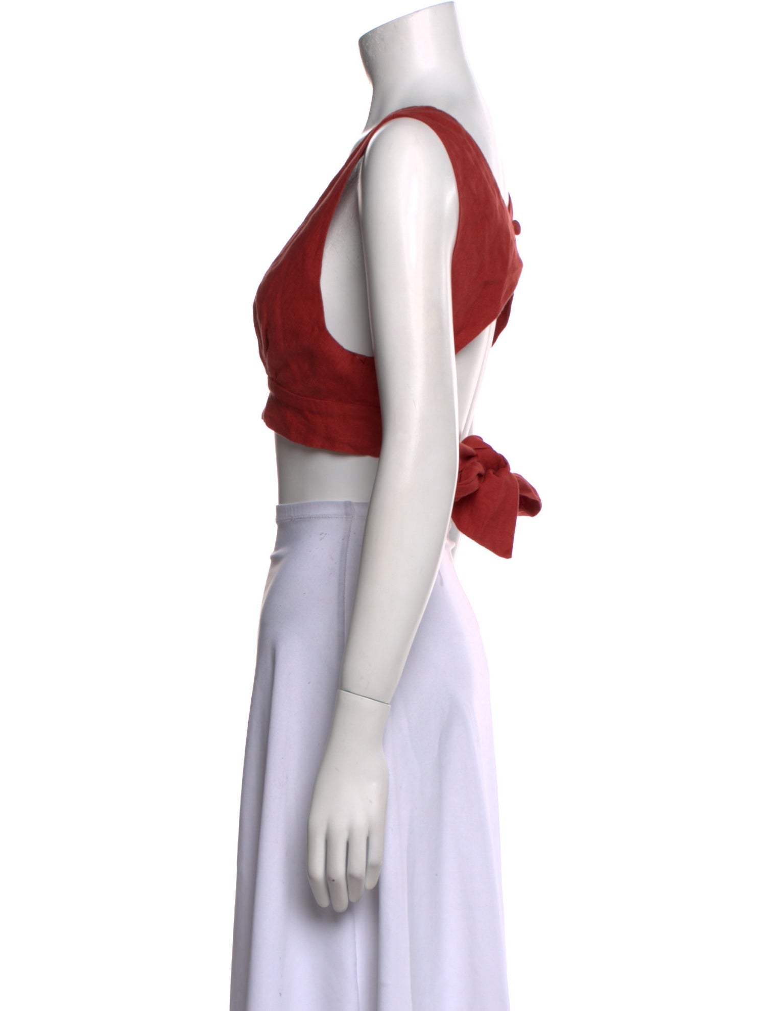 Posse Linen V-Neck Crop Top w/ Tags