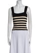 Posse Striped Square Neckline Crop Top