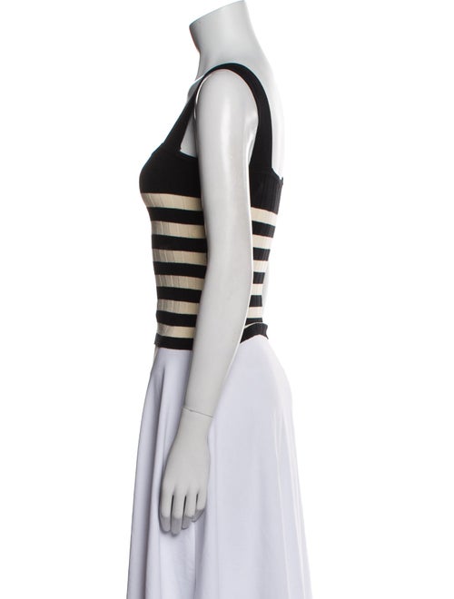 Posse Striped Square Neckline Crop Top