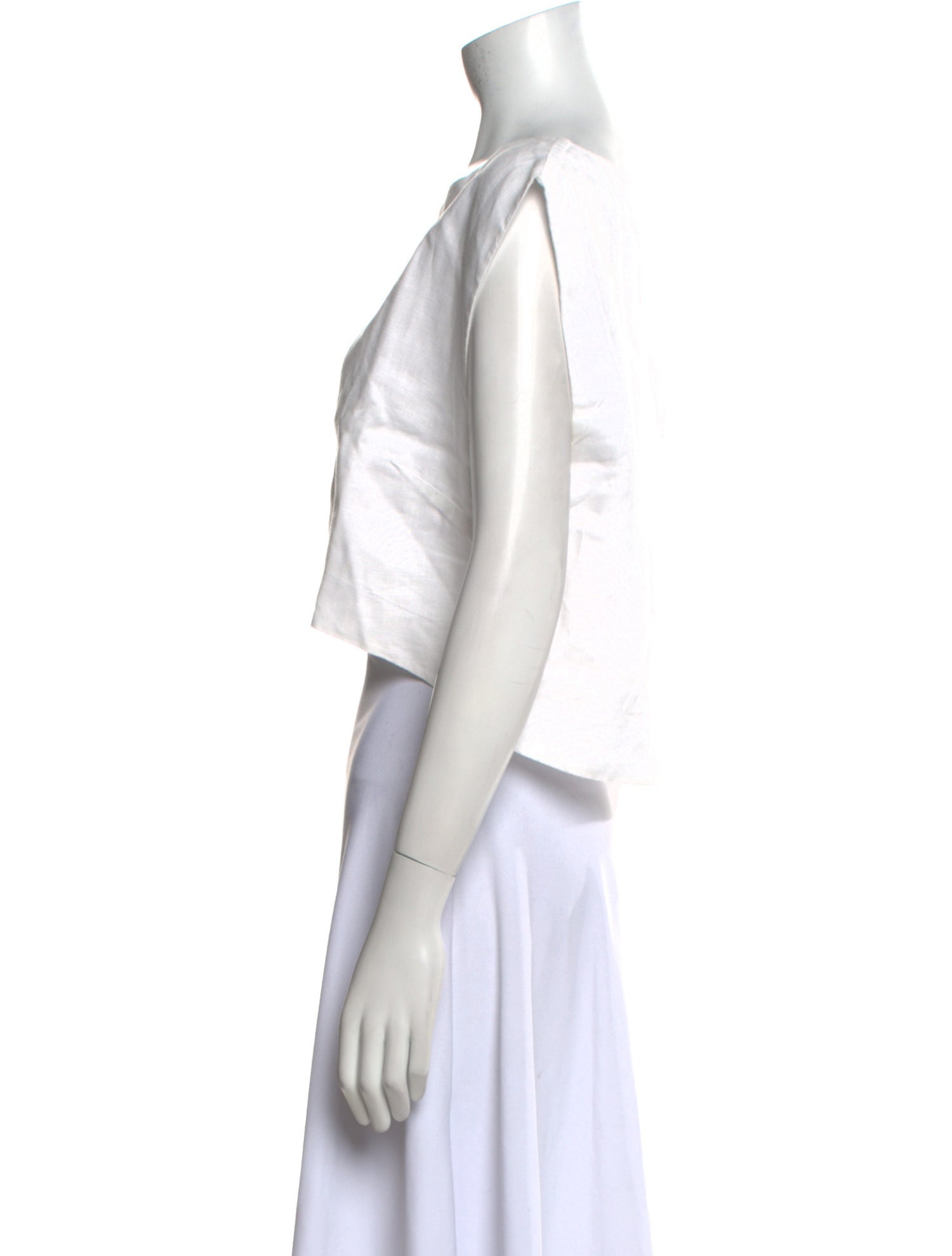 Posse Linen Bateau Neckline Crop Top