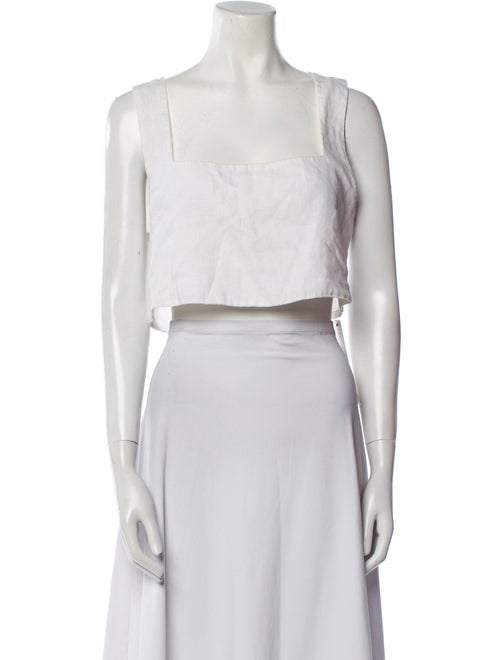Posse Linen Square Neckline Crop Top
