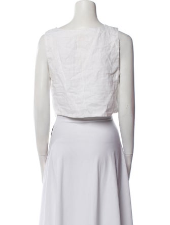 Posse Linen Square Neckline Crop Top