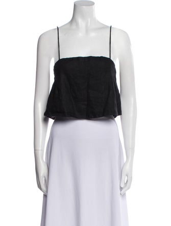 Posse Linen Square Neckline Crop Top