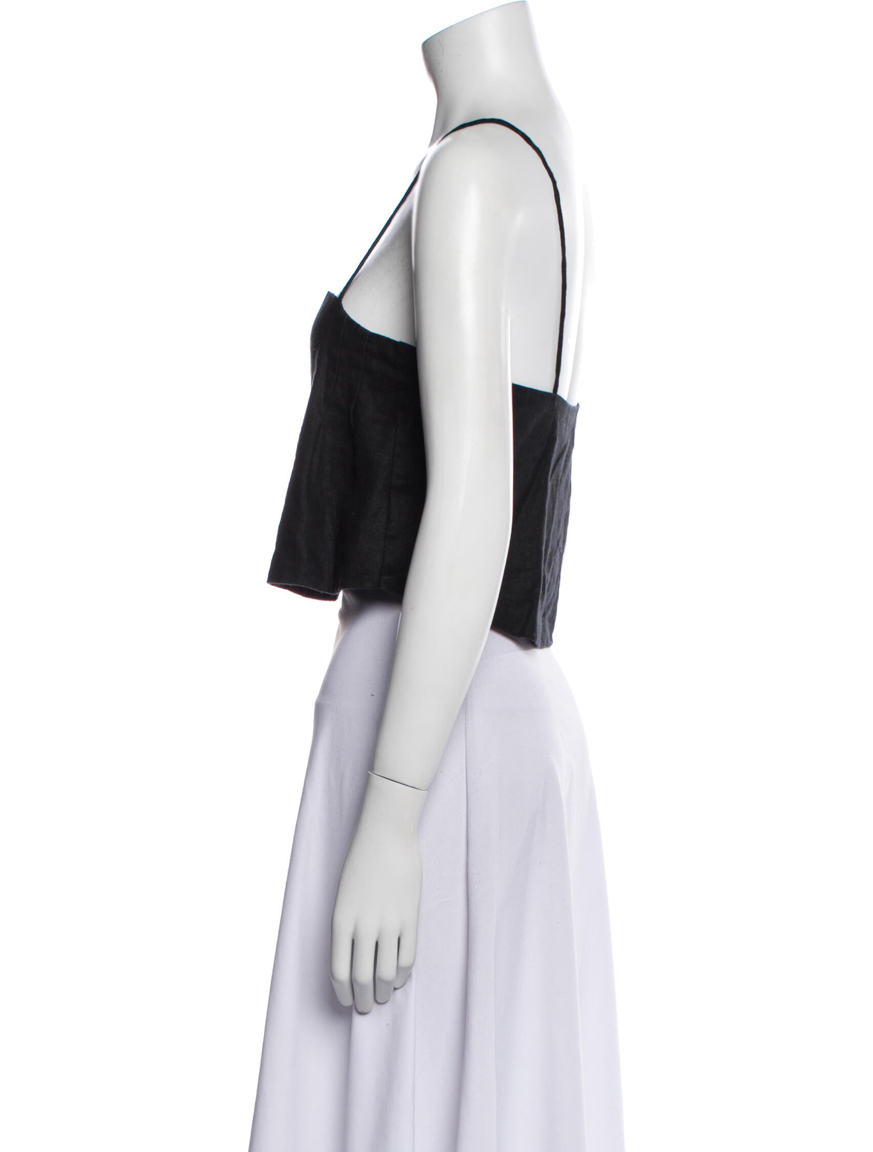 Posse Linen Square Neckline Crop Top