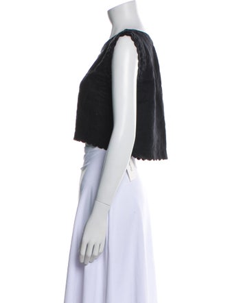 Posse Bateau Neckline Sleeveless Crop Top