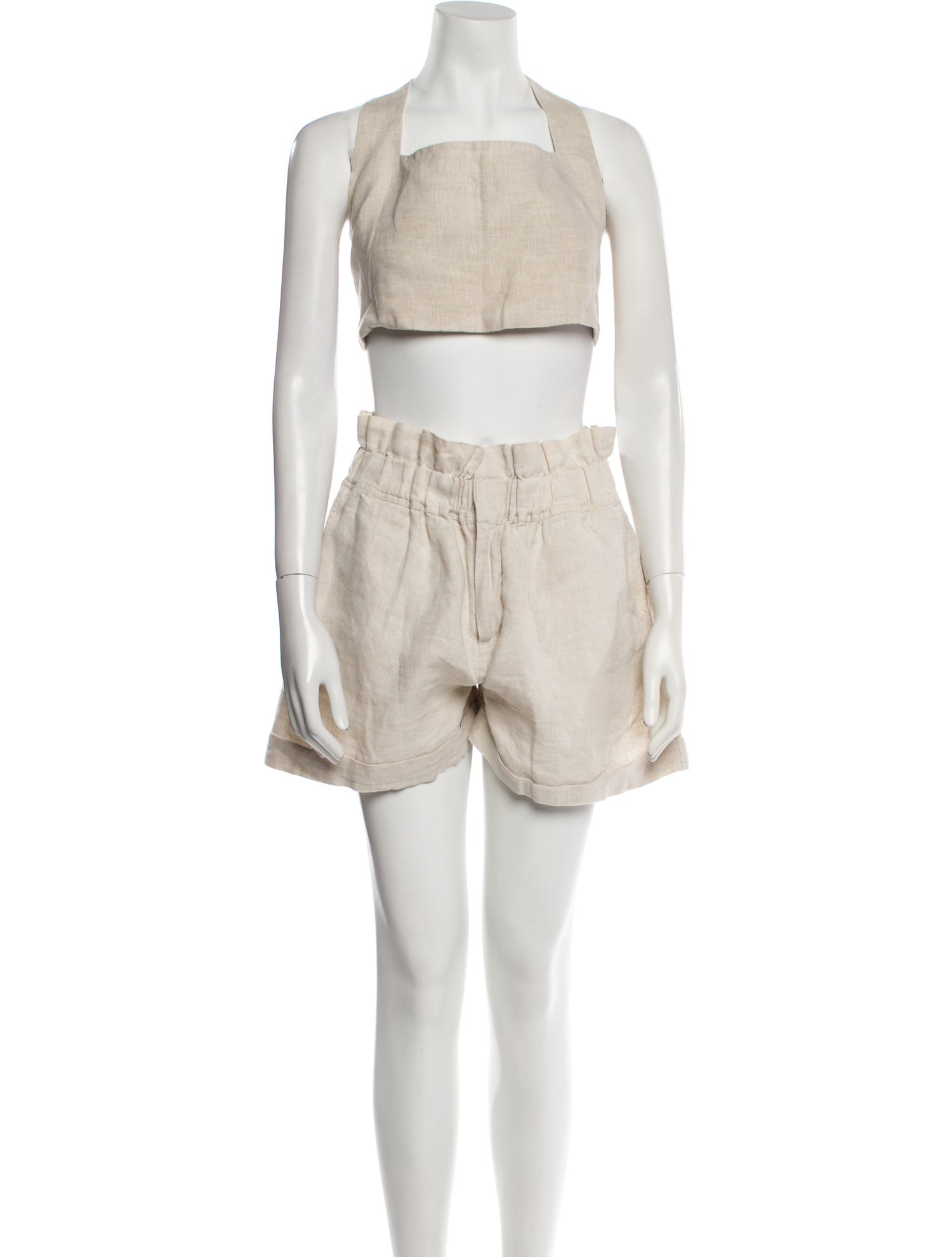 Posse Linen Ruffle Embellishment Short Set