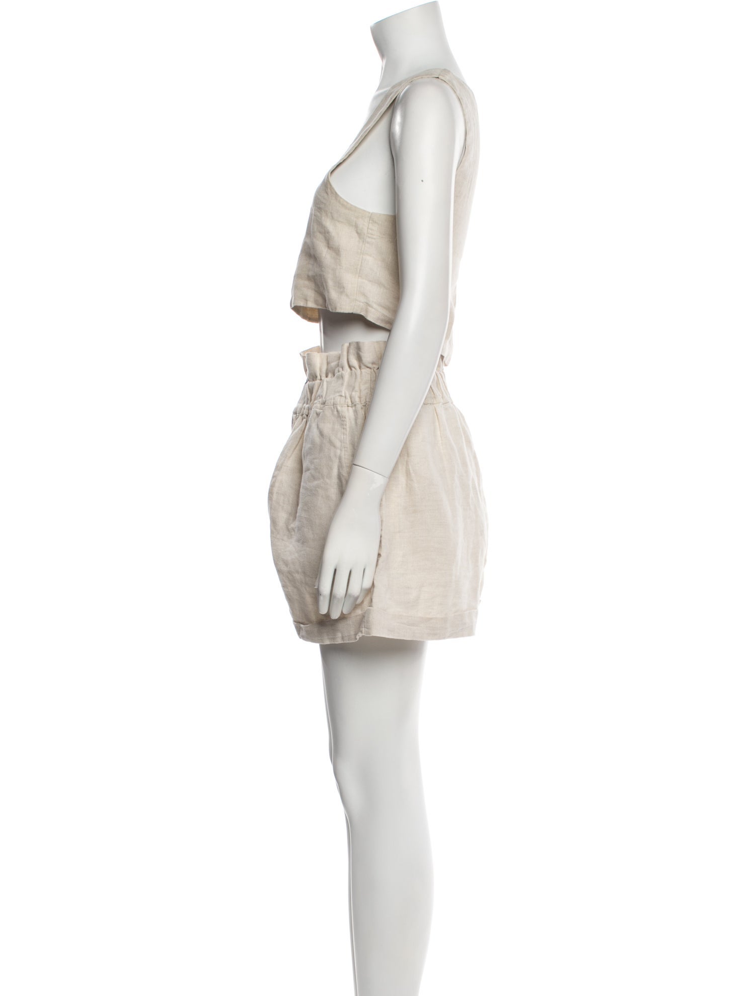 Posse Linen Ruffle Embellishment Short Set