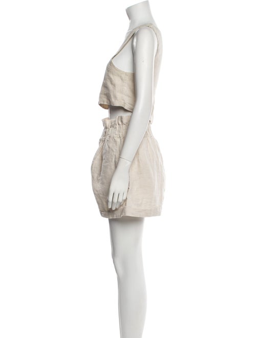 Posse Linen Ruffle Embellishment Short Set