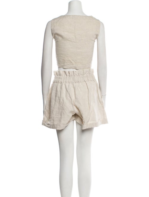 Posse Linen Ruffle Embellishment Short Set