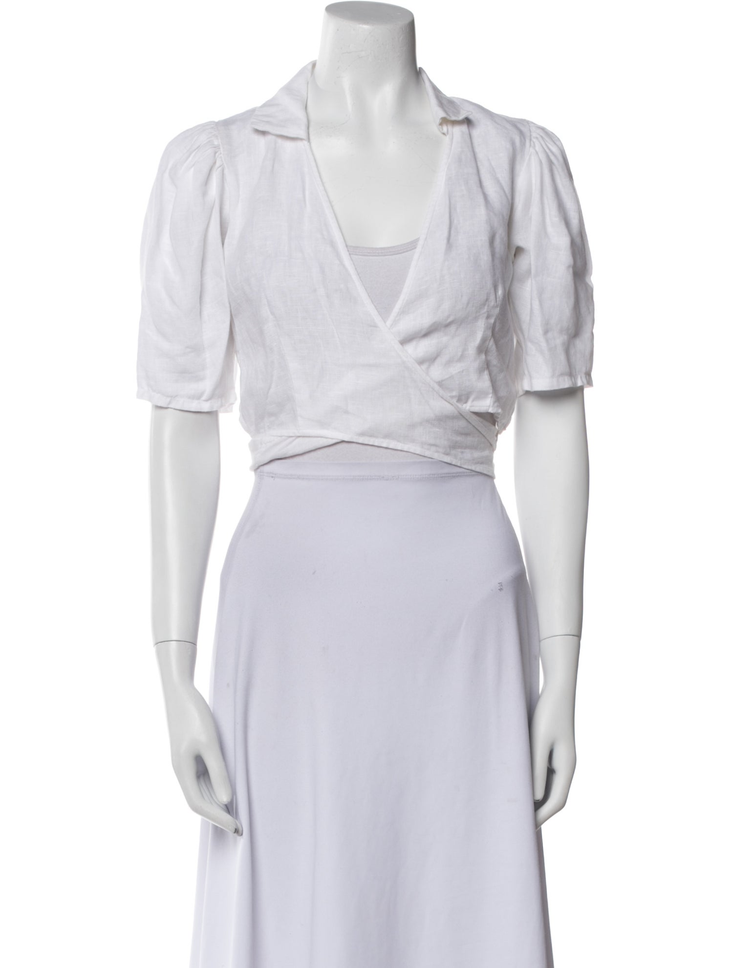 Posse Linen V-Neck Crop Top