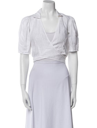 Posse Linen V-Neck Crop Top