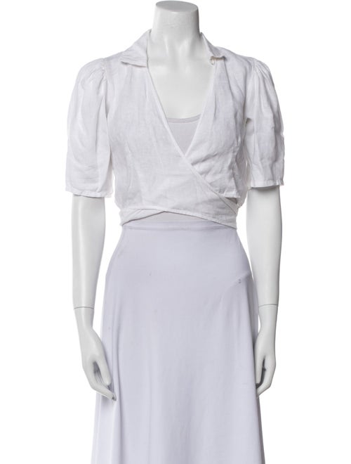 Posse Linen V-Neck Crop Top