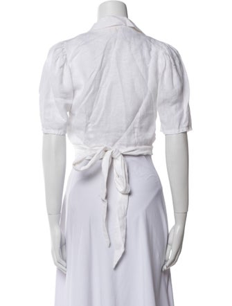 Posse Linen V-Neck Crop Top