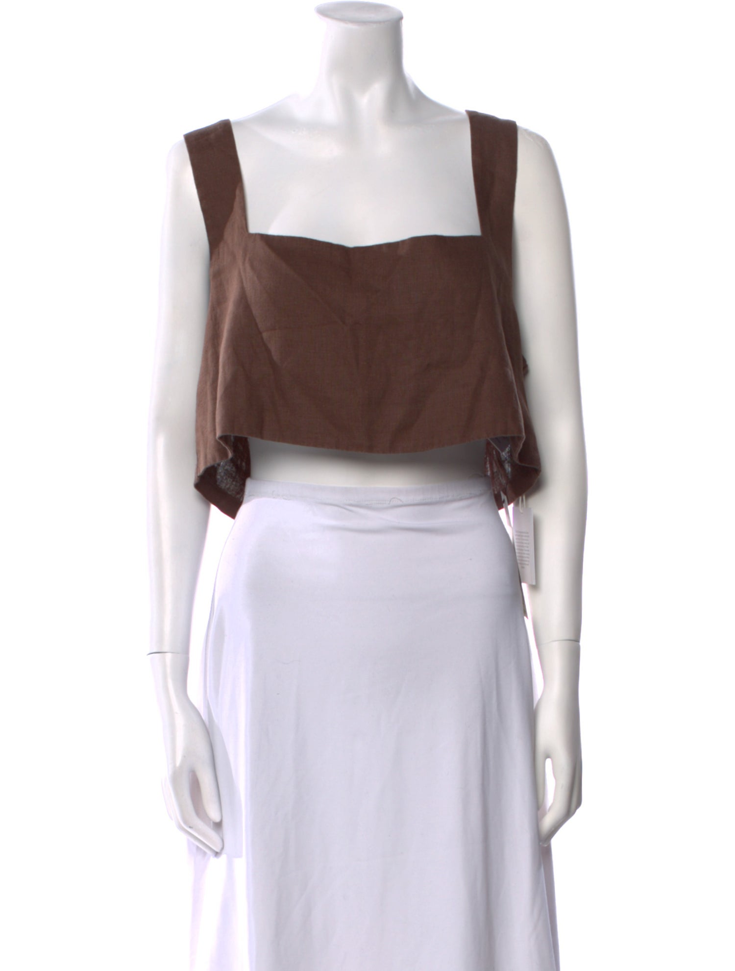 Posse Linen Square Neckline Crop Top w/ Tags