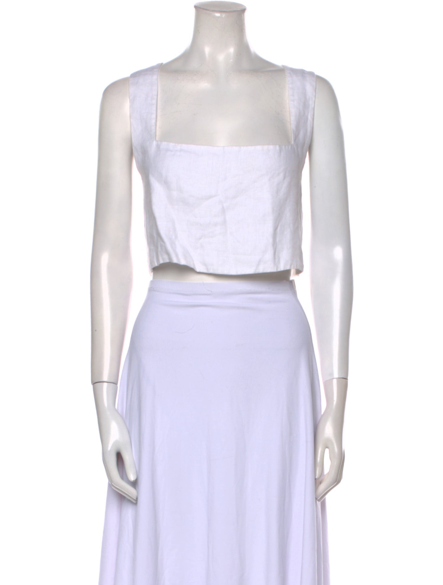 Posse Linen Square Neckline Crop Top