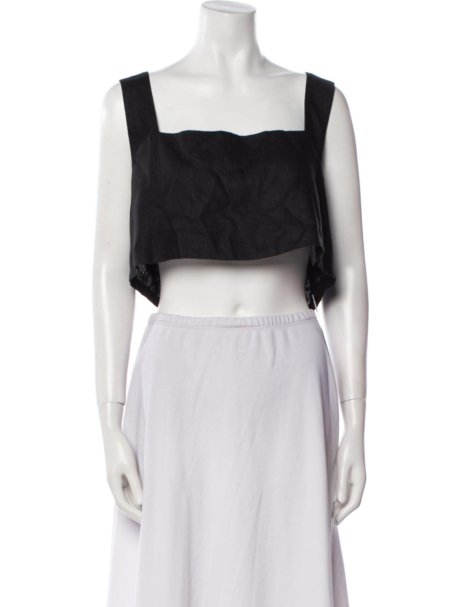 Posse Linen Square Neckline Crop Top