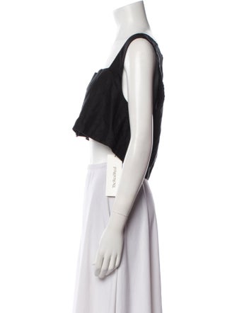 Posse Linen Square Neckline Crop Top