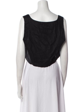 Posse Linen Square Neckline Crop Top