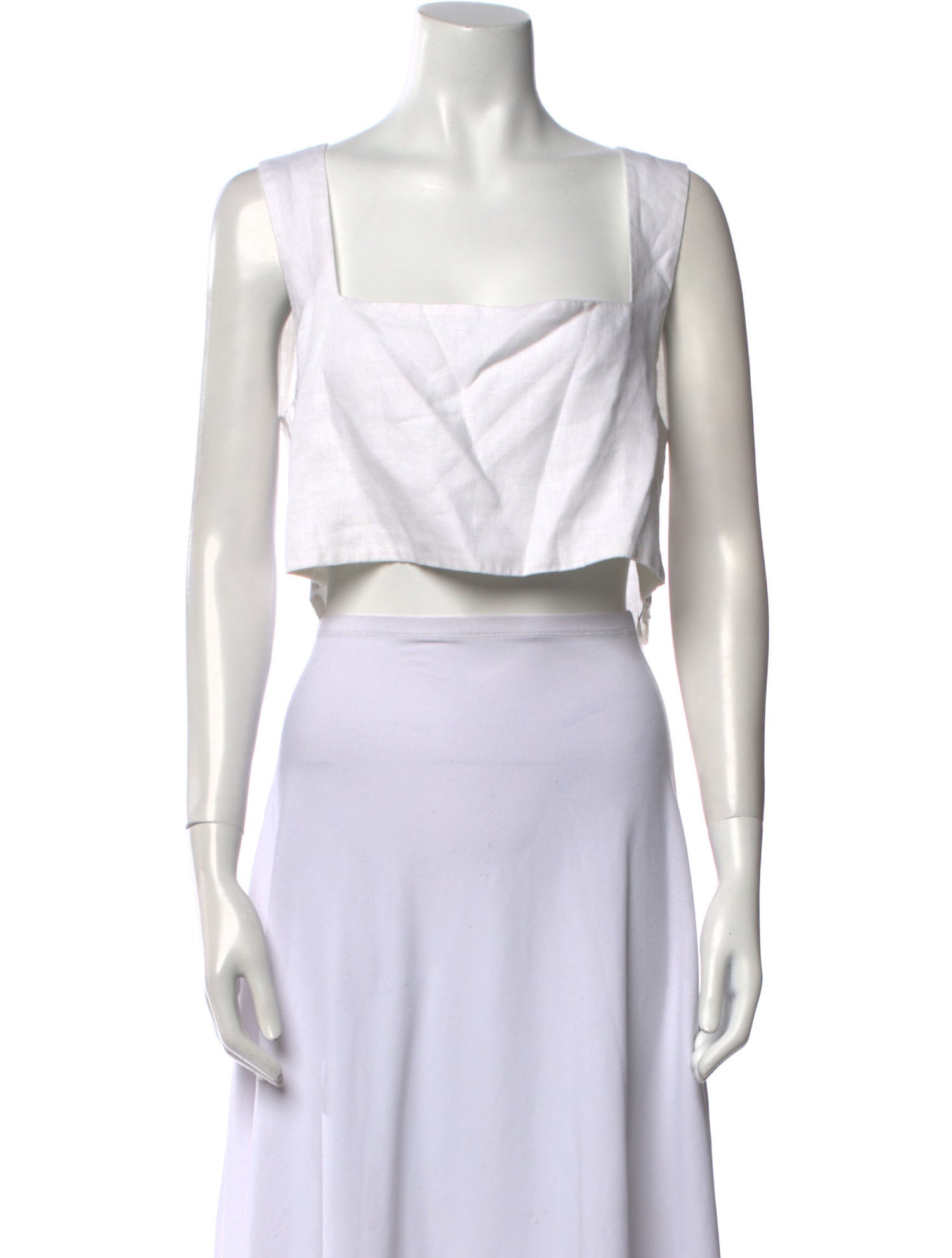 Posse Linen Square Neckline Crop Top