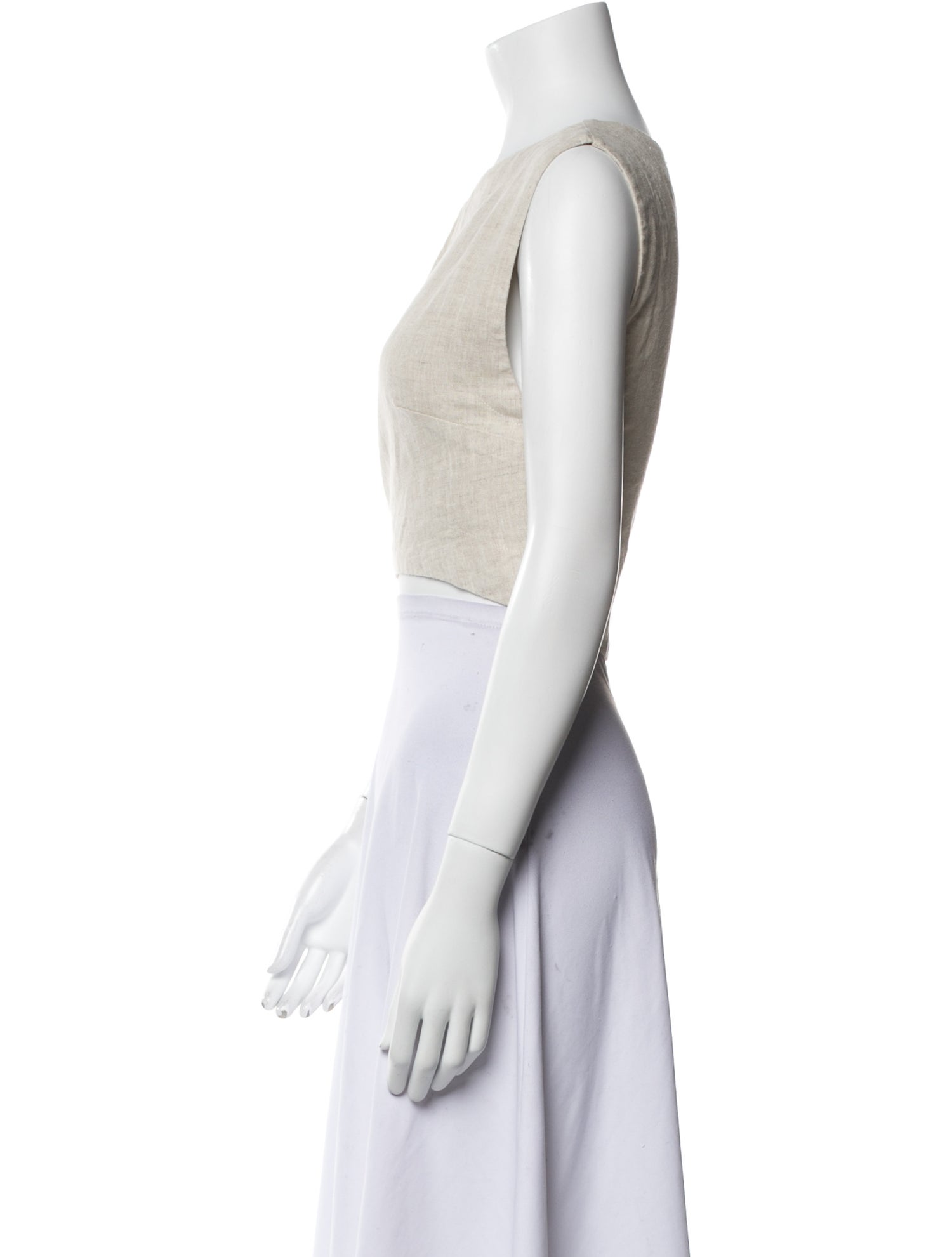 Posse Linen Bateau Neckline Crop Top