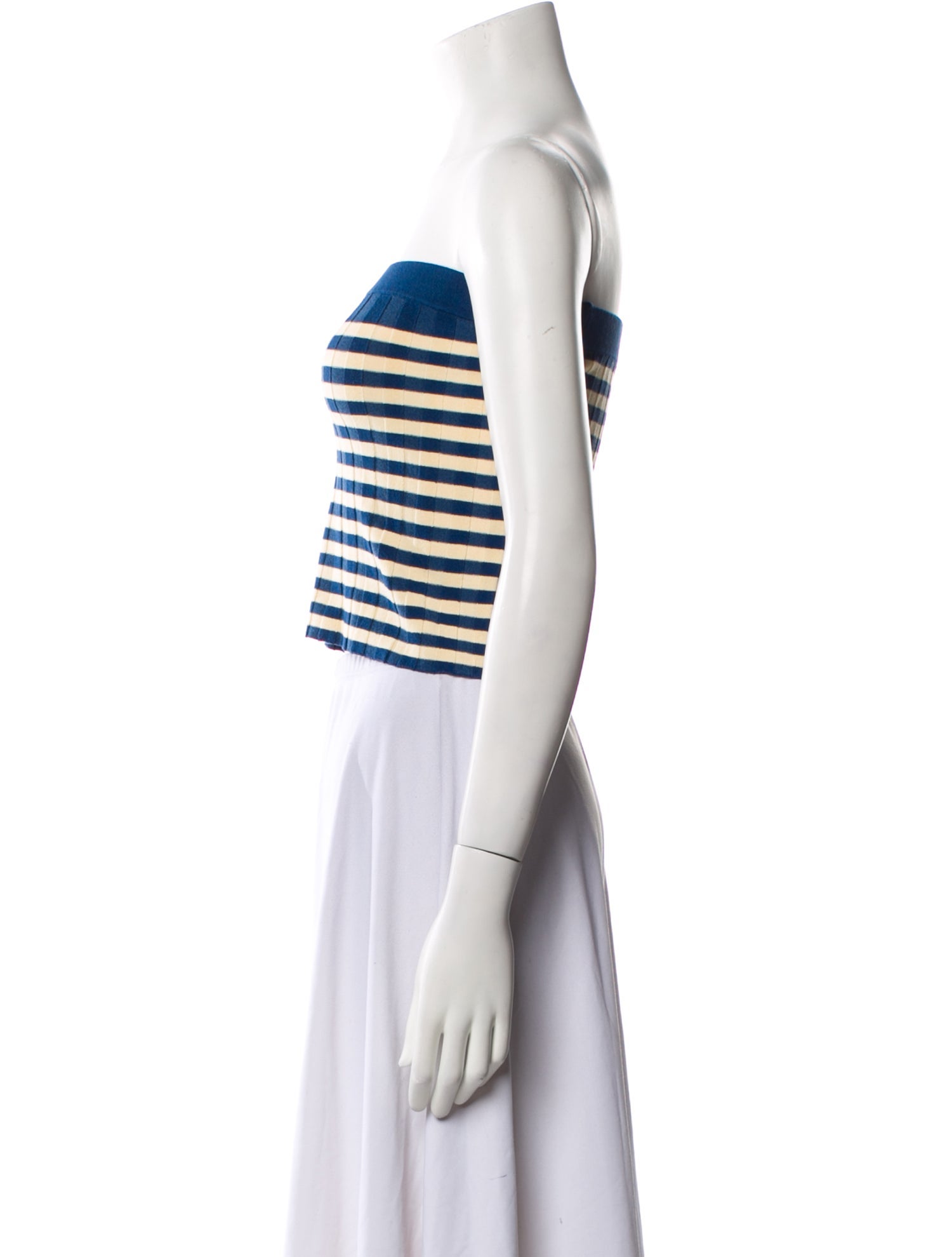 Posse Striped Strapless Crop Top