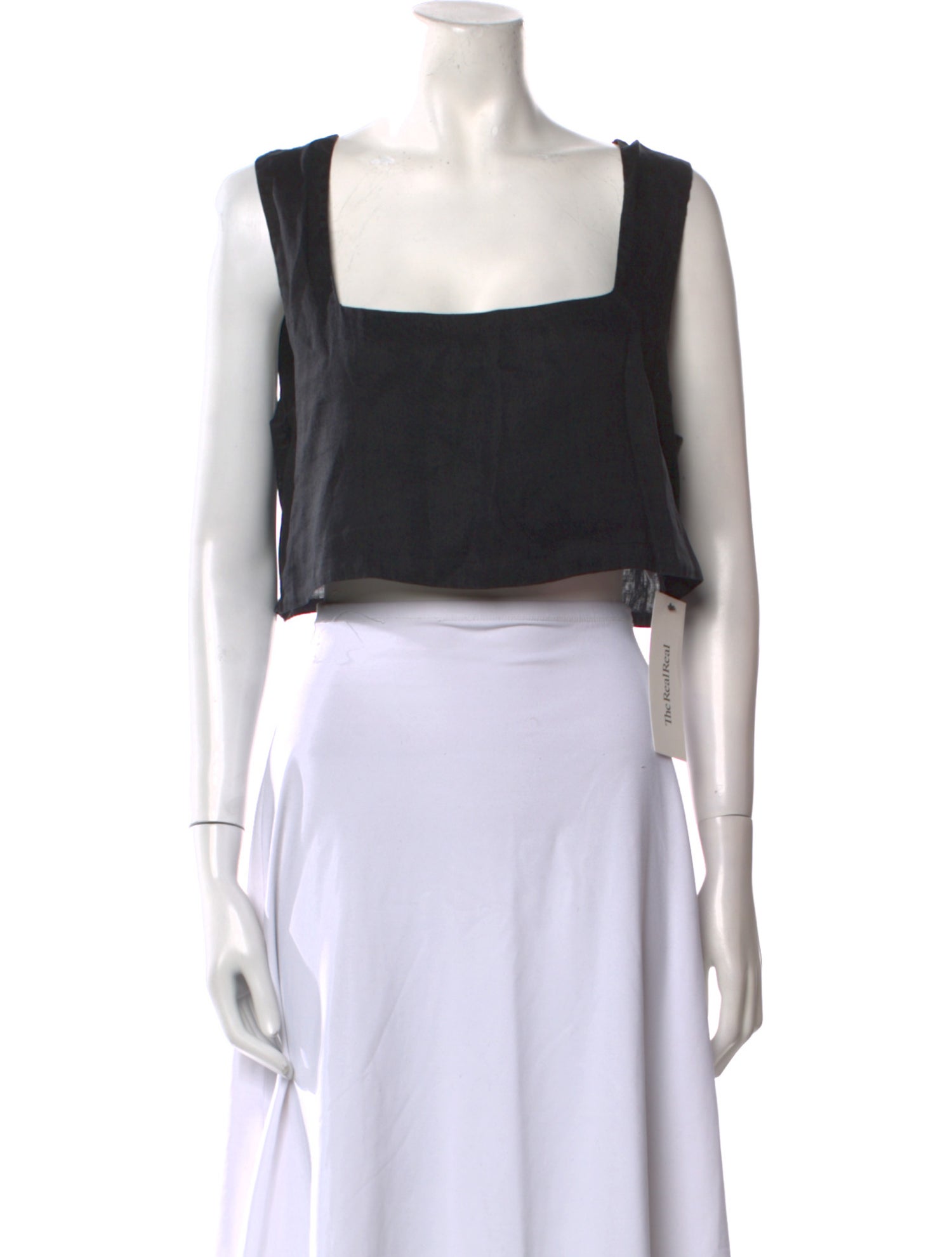 Posse Linen Square Neckline Crop Top