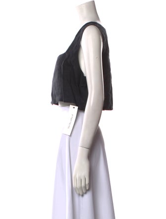 Posse Linen Square Neckline Crop Top