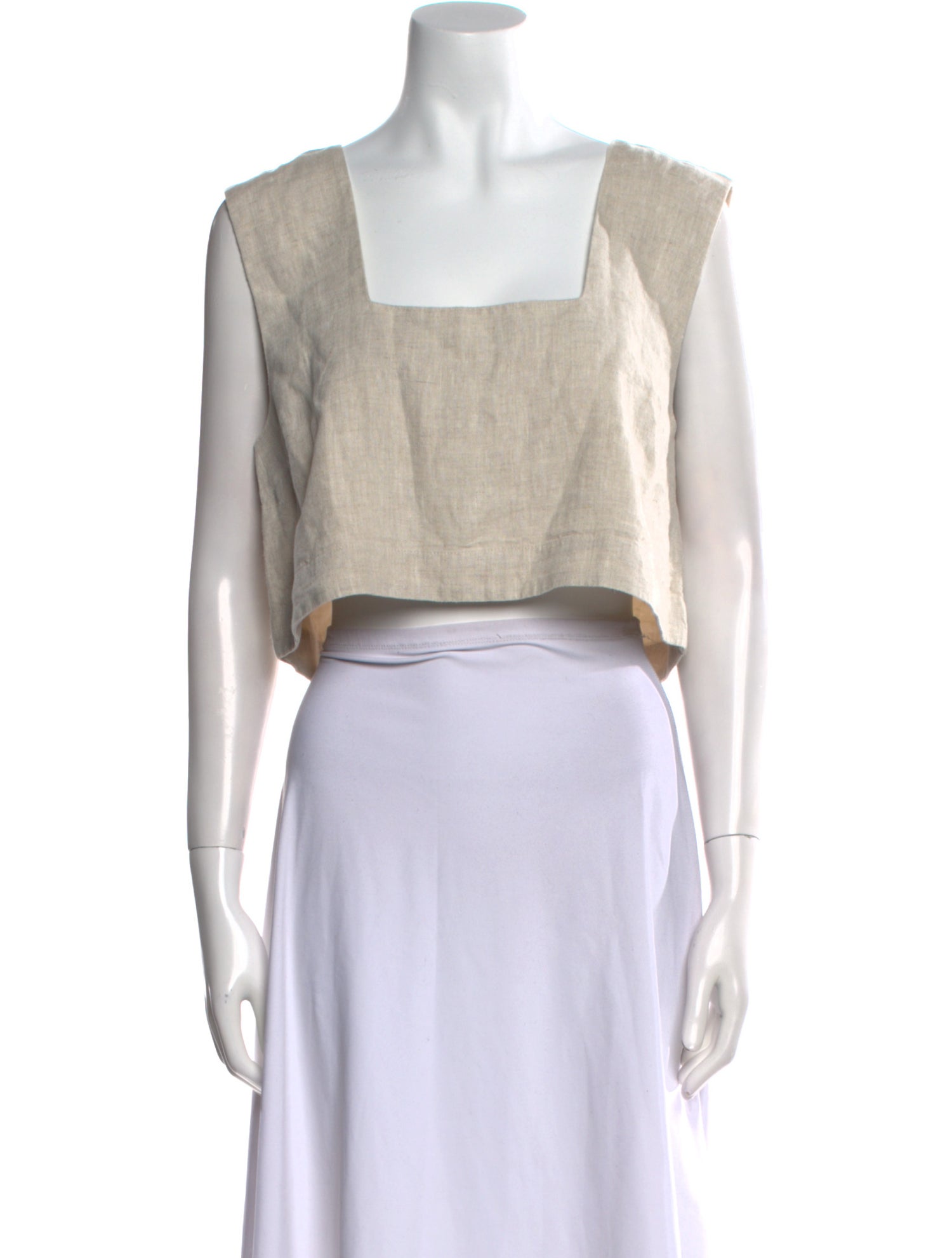 Posse Linen Square Neckline Crop Top