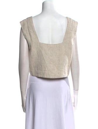 Posse Linen Square Neckline Crop Top
