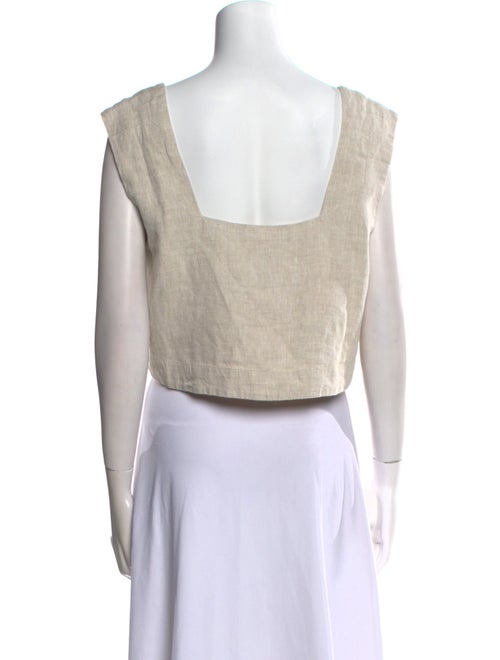 Posse Linen Square Neckline Crop Top