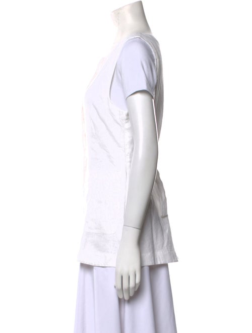 Posse Linen Scoop Neck Button-Up Top