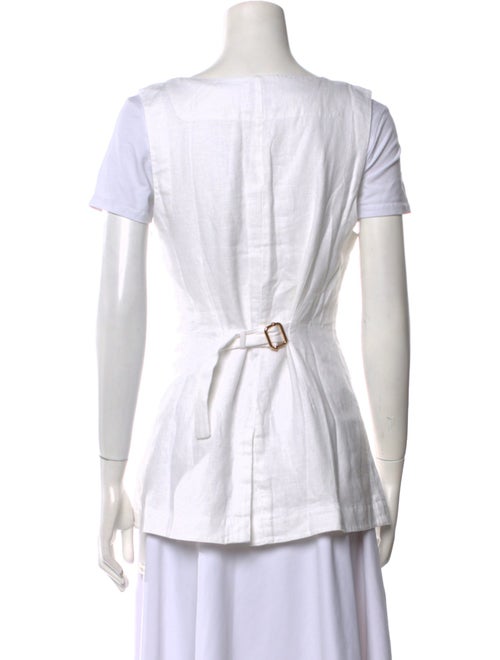 Posse Linen Scoop Neck Button-Up Top