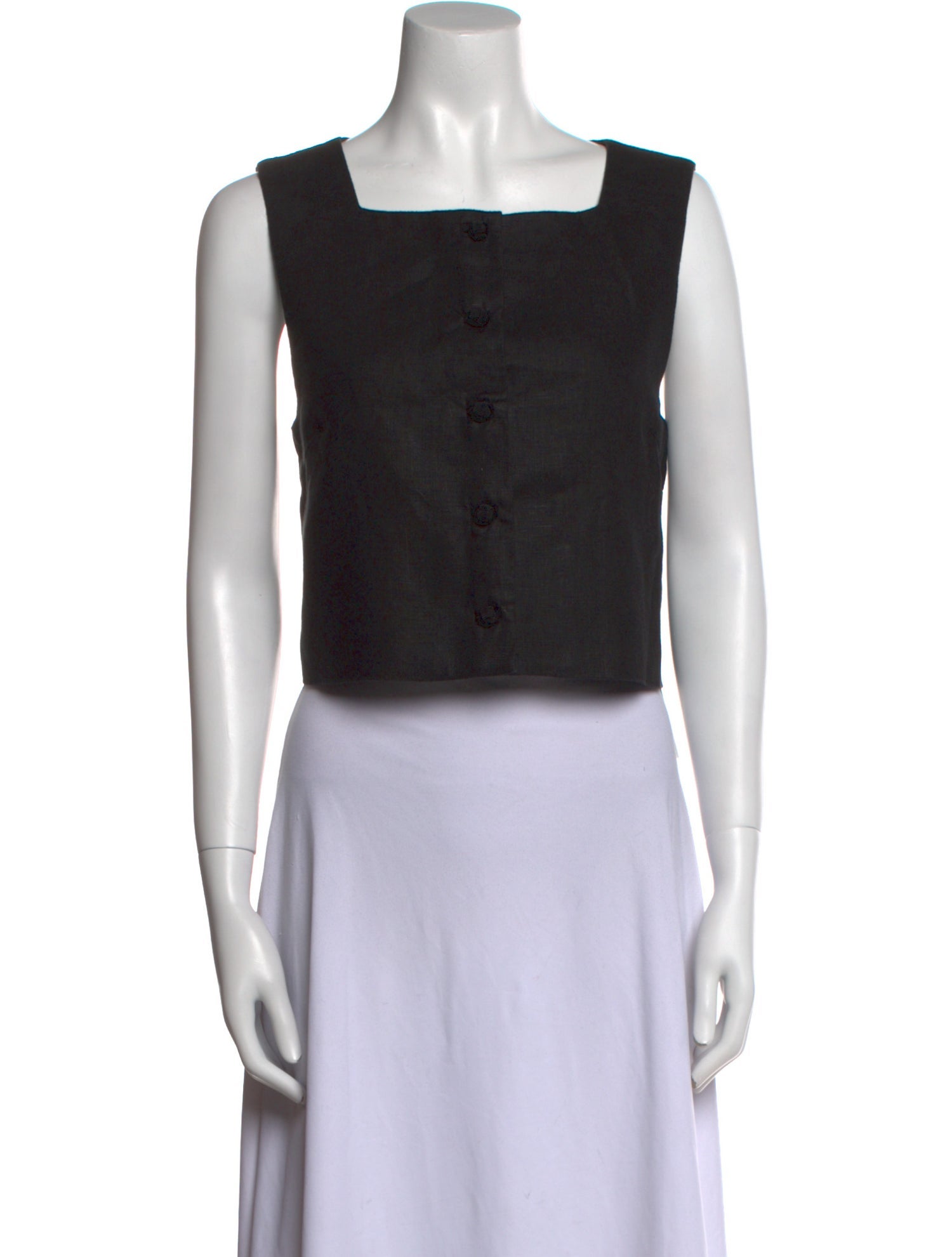 Posse Linen Square Neckline Crop Top