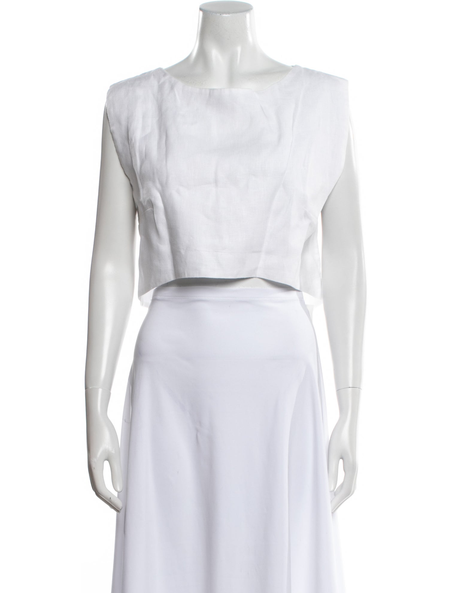 Posse Linen Bateau Neckline Crop Top w/ Tags