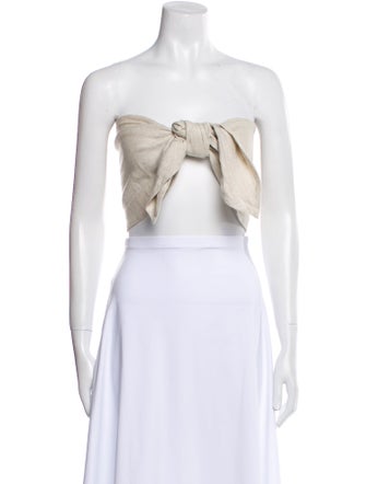 Posse Linen Strapless Crop Top