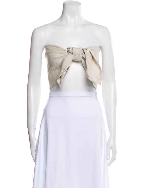 Posse Linen Strapless Crop Top