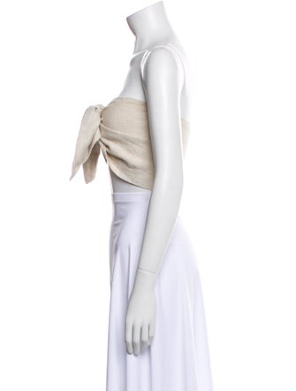 Posse Linen Strapless Crop Top