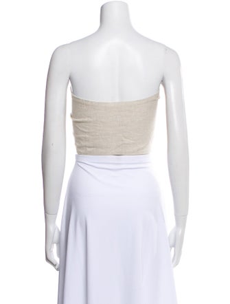 Posse Linen Strapless Crop Top