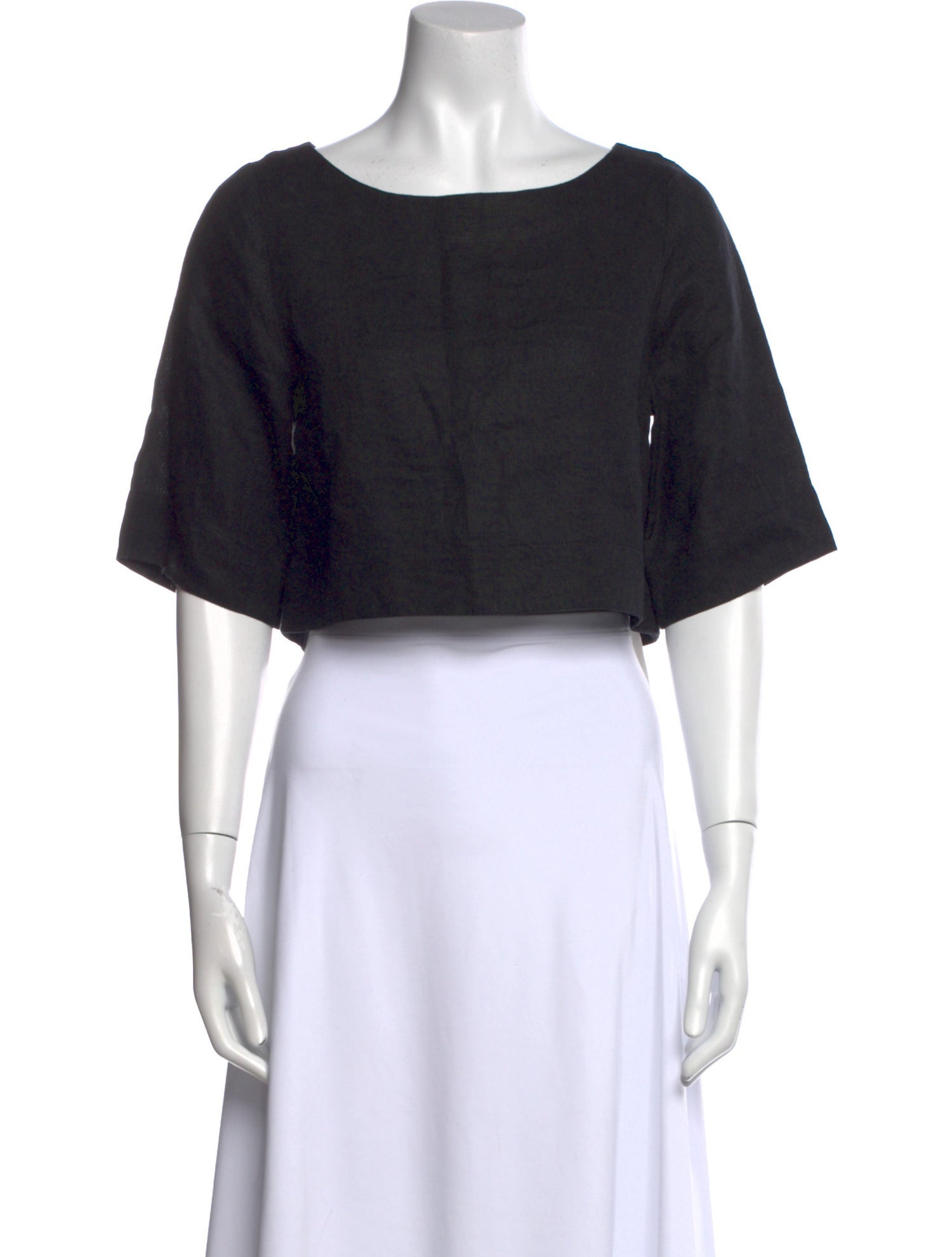 Posse Linen Bateau Neckline Crop Top