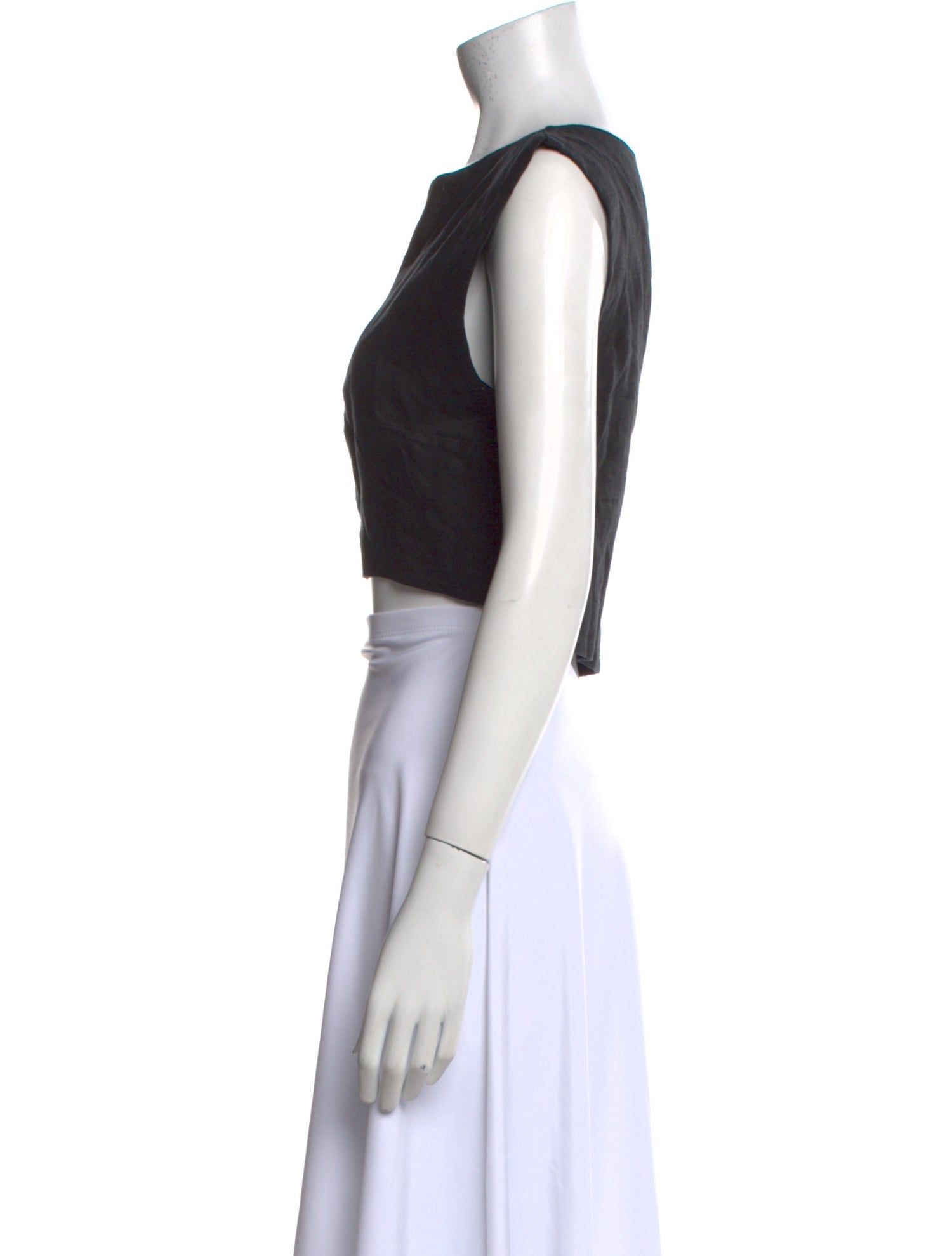 Posse Linen Bateau Neckline Crop Top