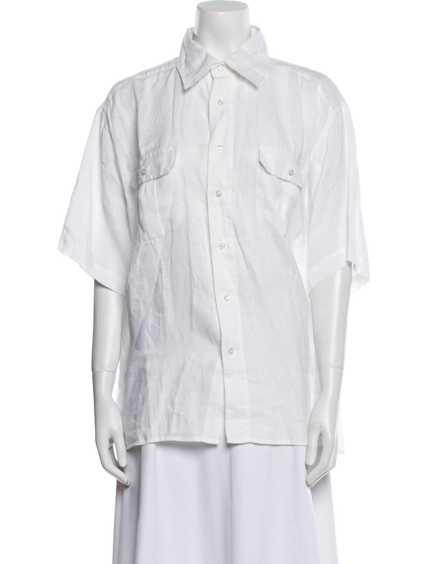 Posse Linen Short Sleeve Button-Up Top