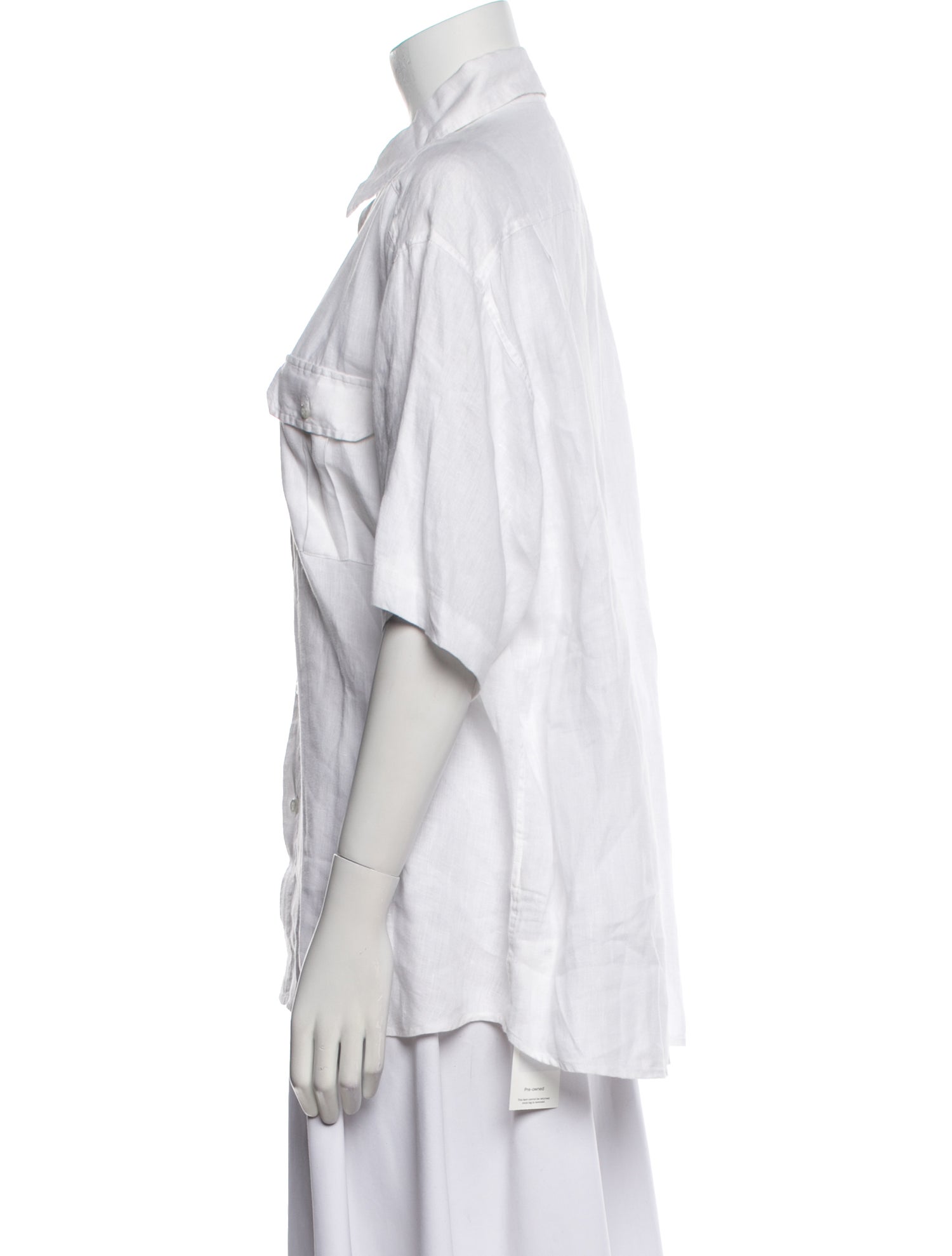 Posse Linen Short Sleeve Button-Up Top