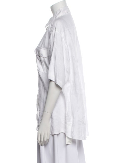 Posse Linen Short Sleeve Button-Up Top