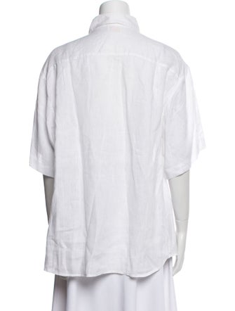 Posse Linen Short Sleeve Button-Up Top
