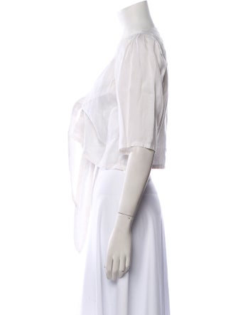 Posse Linen Plunge Neckline Crop Top