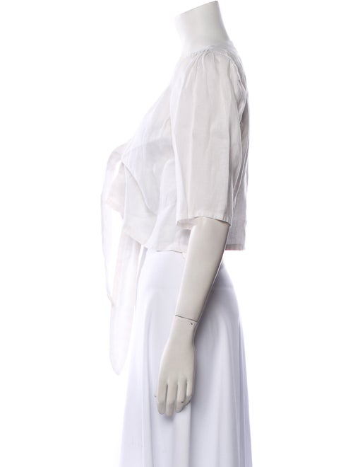 Posse Linen Plunge Neckline Crop Top