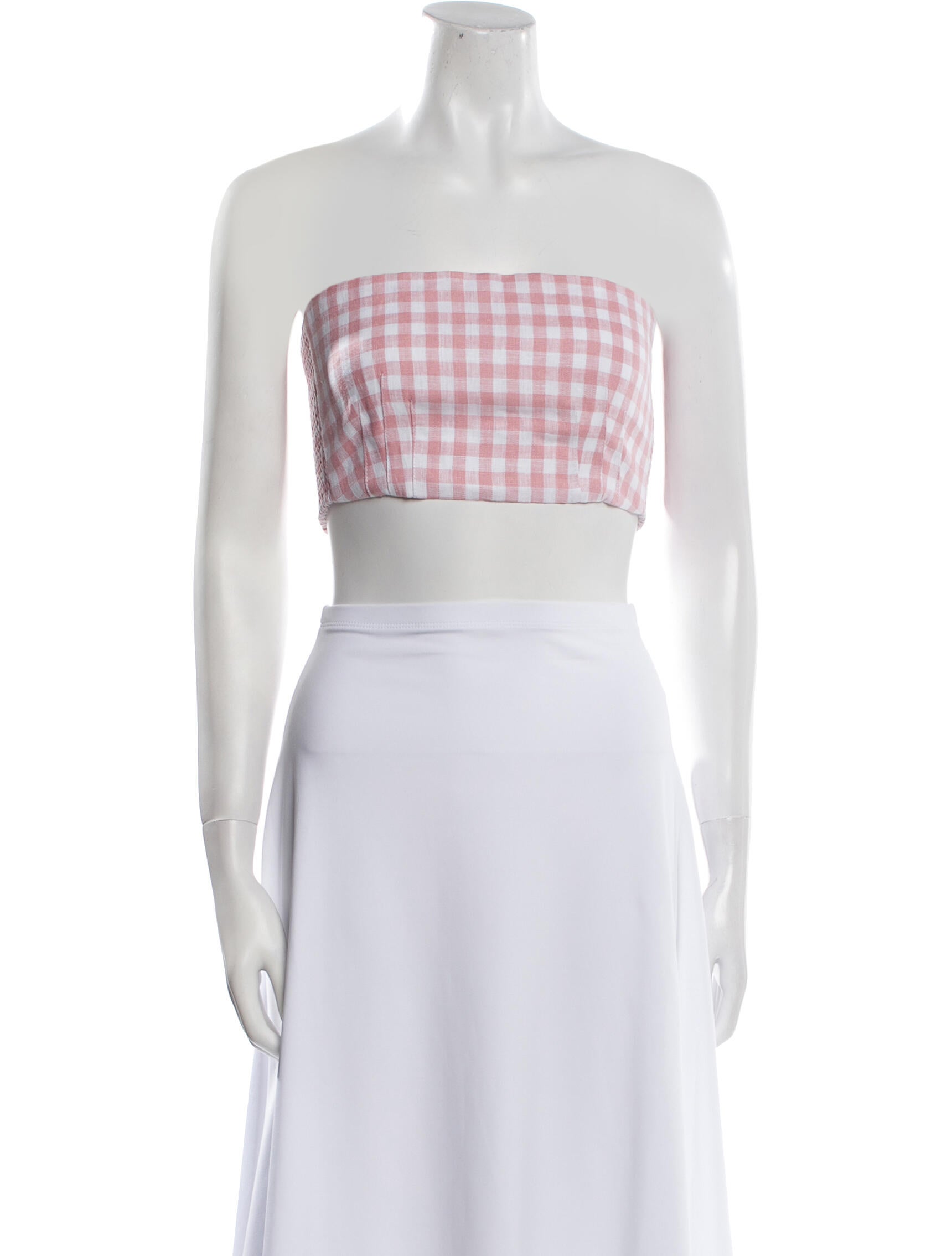 Posse Linen Plaid Print Crop Top w/ Tags