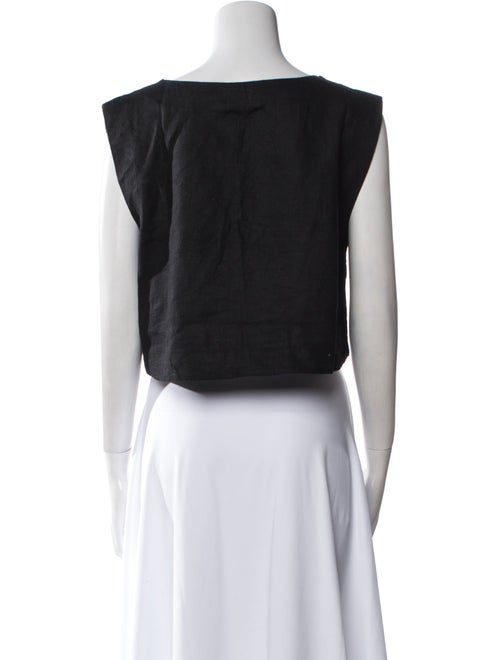 Posse Linen Bateau Neckline Crop Top