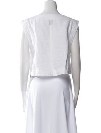 Posse Linen Bateau Neckline Crop Top